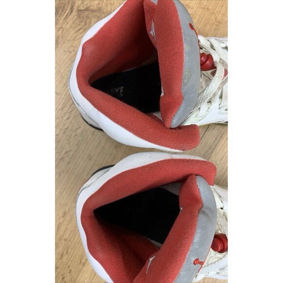 Nike Air Jordan 5 Retro Mid Fire Red Silver Tongue Sneakers 5Y White 440888-102 - Picture 16 of 16